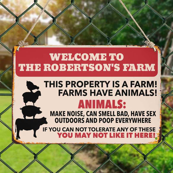 Farms Have Animals - Gift for a Farmer - Personalized Custom Metal Sign