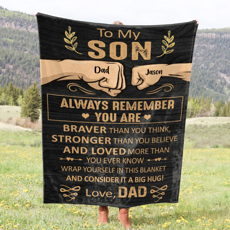 You Are Braver Than You Think - Gift for son - Personalized fleece/sherpa blanket