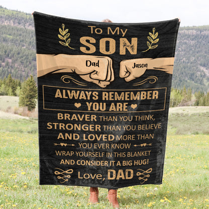 You Are Braver Than You Think - Gift for son - Personalized fleece/sherpa blanket