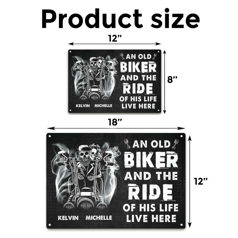 Biker and the ride of his life - Gift for a Biker  - Personalized Custom Metal Sign