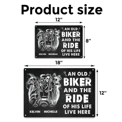 Biker and the ride of his life - Gift for a Biker  - Personalized Custom Metal Sign