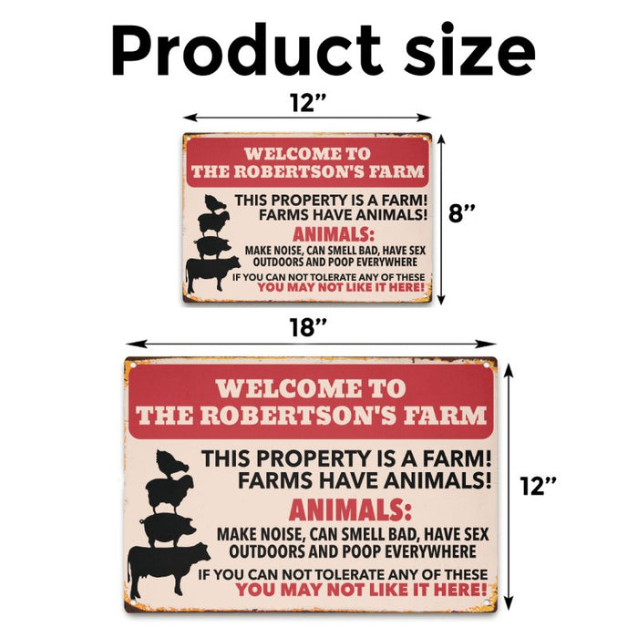 Farms Have Animals - Gift for a Farmer - Personalized Custom Metal Sign