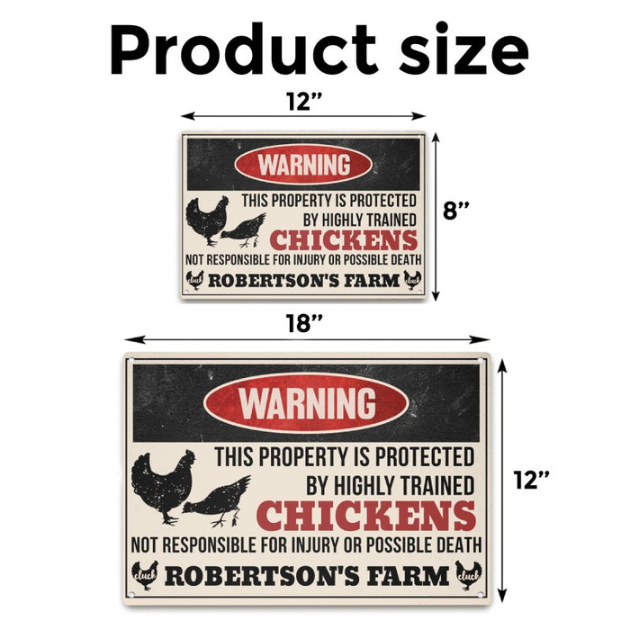 Trained Chickens - Gift for a Farmer - Personalized Custom Metal Sign