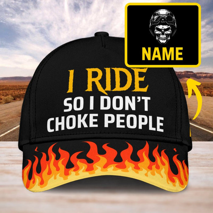 I Ride - Gift for a Biker  - Personalized Cap