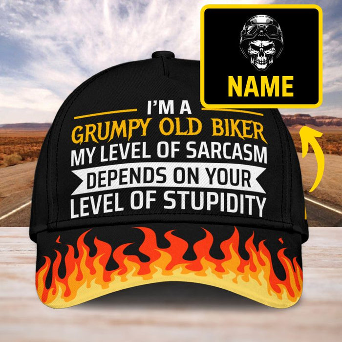 My Level Of Sarcasm - Gift for a Biker  - Personalized Cap