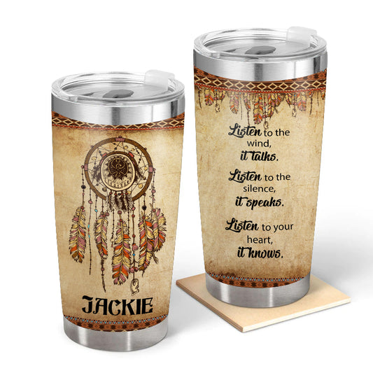 Silence speaks - Gift for yourself/friends - Personalised Native Custom Tumbler