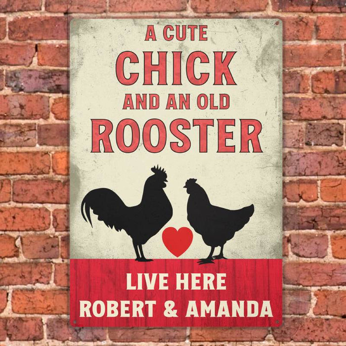 A Cute Chick - Gift for a Farmer - Personalized Custom Metal Sign