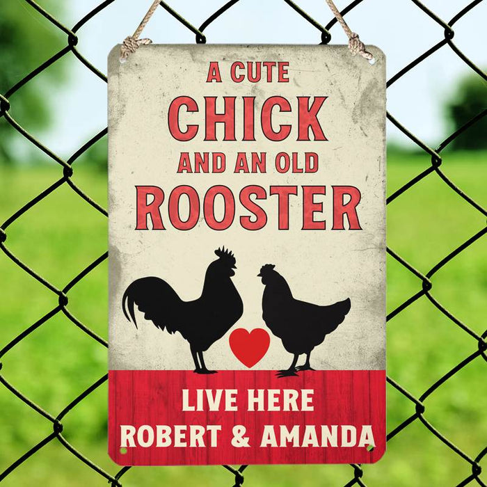 A Cute Chick - Gift for a Farmer - Personalized Custom Metal Sign