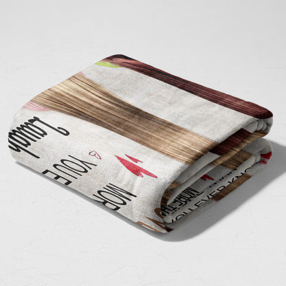 It's a warm hug to remind you that  – Gift for son/daughter – Personalized fleece/sherpa blanket