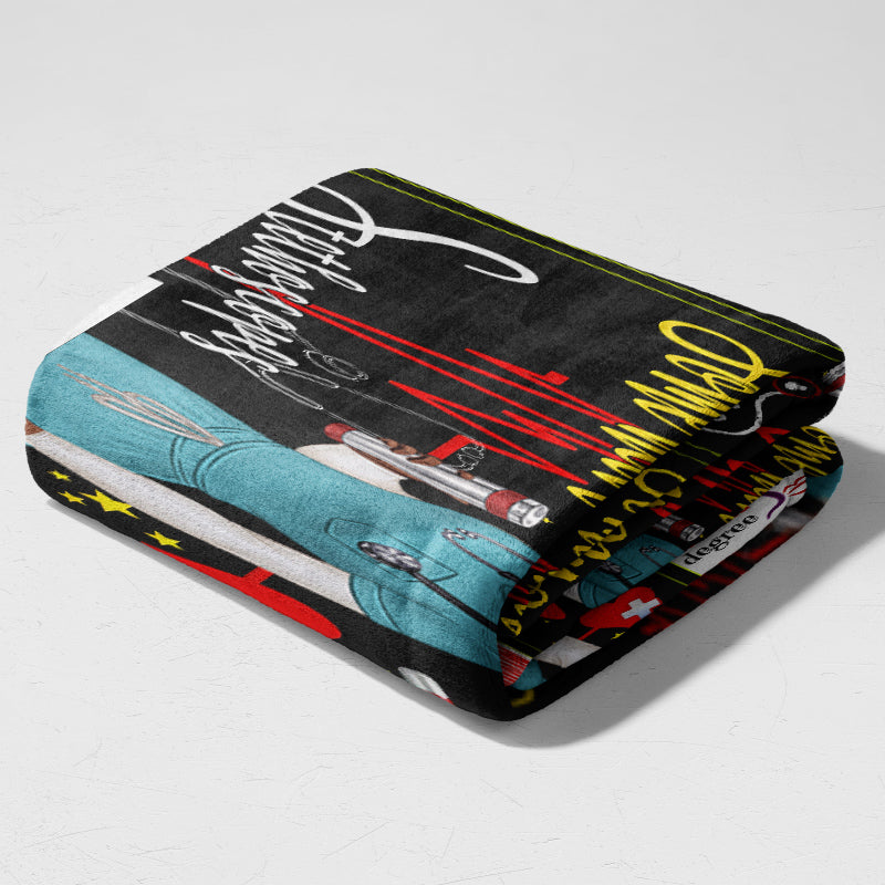 This Black Nurse Rocks - Gift for a Nurse - Personalized fleece/sherpa blanket