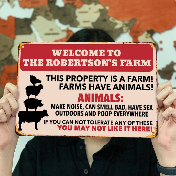 Farms Have Animals - Gift for a Farmer - Personalized Custom Metal Sign