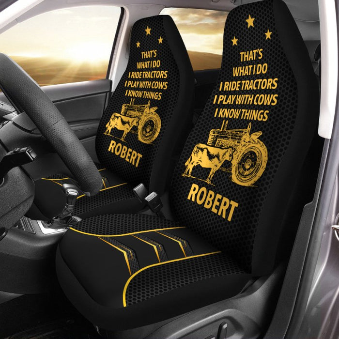 Personalized Car Seat Covers - I Ride Tractors (2pcs, universal fit)