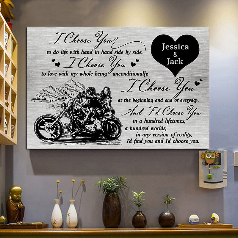 I Choose You - Gift for a Biker - Personalized Poster / Framed Poster / Canvas / Brushed Aluminum Print