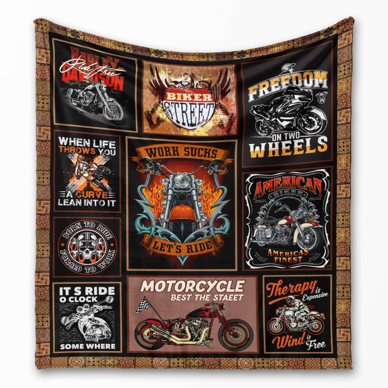Freedom On Two Wheels - Gift for a Biker - Fleece / sherpa blanket