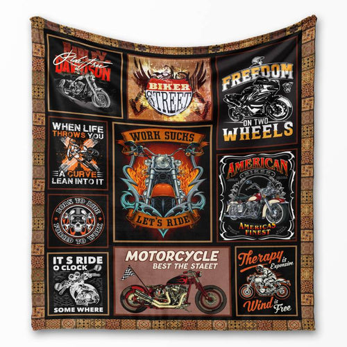 Freedom On Two Wheels - Gift for a Biker - Fleece / sherpa blanket