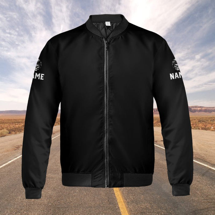 Personalized Quilted Bomber Jacket For a Biker - I Ride To Add Life