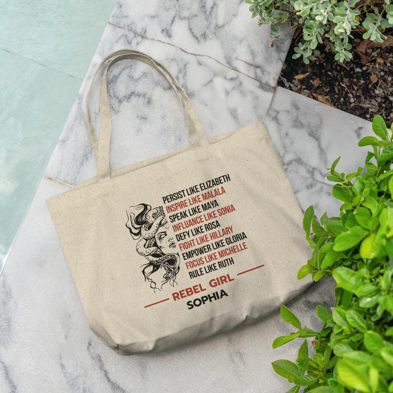 Personalized Tote Bag Gift For Women — Rebel Girl